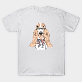 Hipster dog Basset Hound T-Shirt